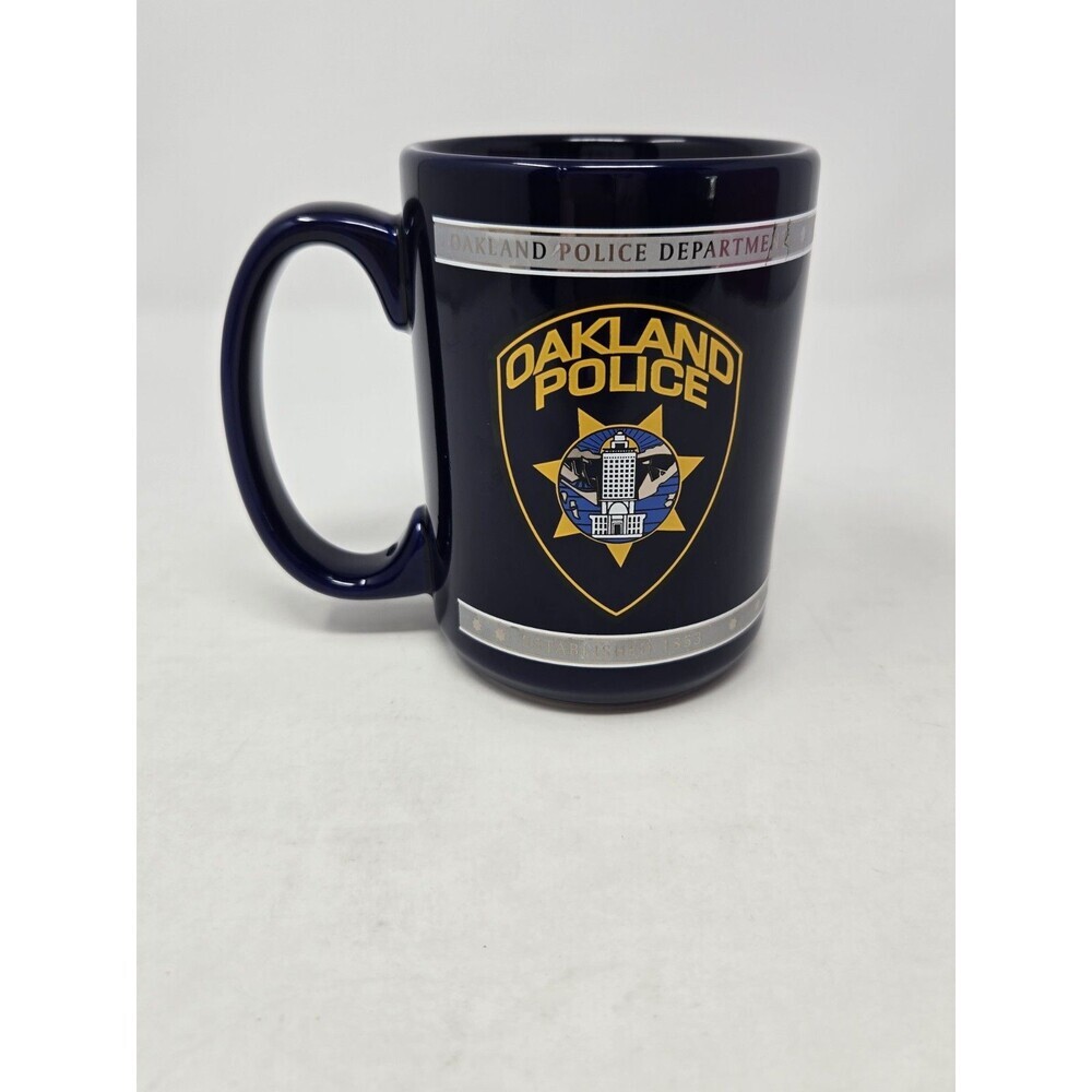 OAKLAND POLICE DEPARTMENT BLUE COFFEE CUP MUG BEVERAGE POLICE OFFICER CALIFORNIA